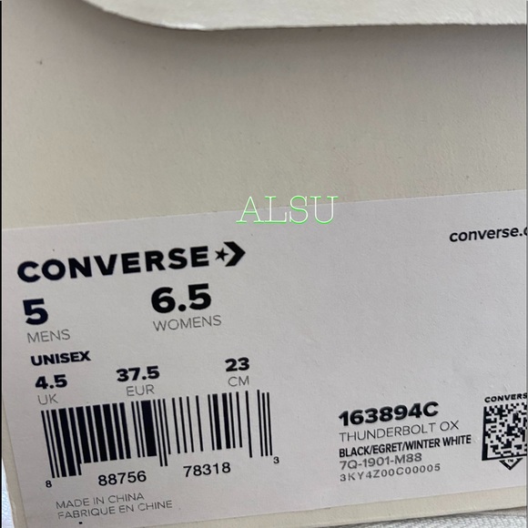 Converse Thunderbolt Men’s Size Low Top Canvas Black Casual Sneakers 163894C - Picture 11 of 11